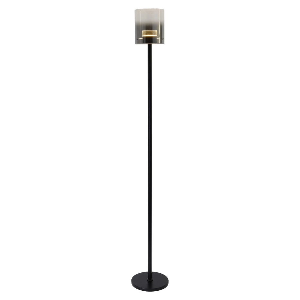 Floor lamp Salerno black with smoke glass