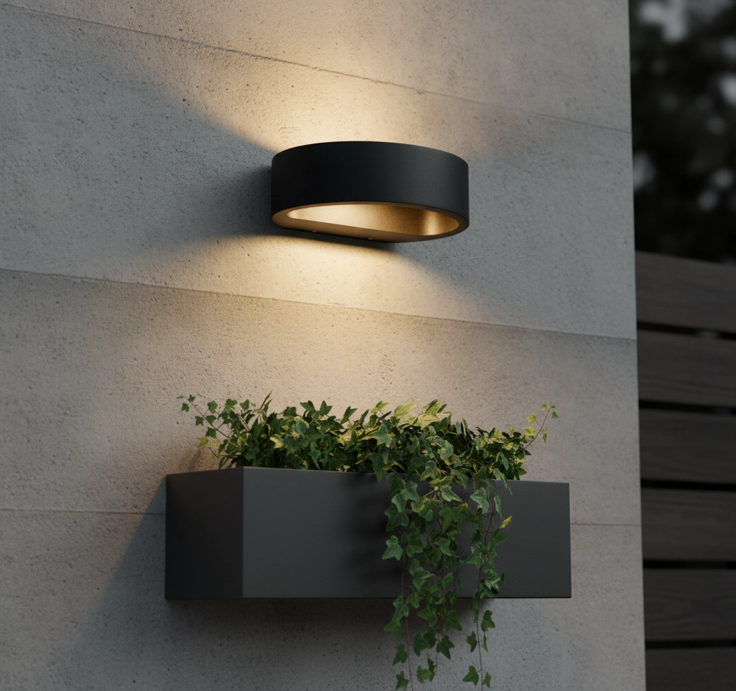 Black wall spot Sharp 19cm - black
