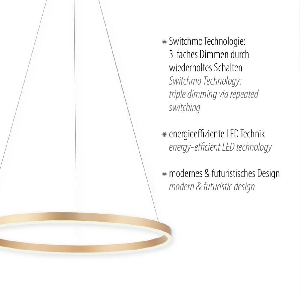 Pendant lamp Ritus brass Just Light 4043689985653