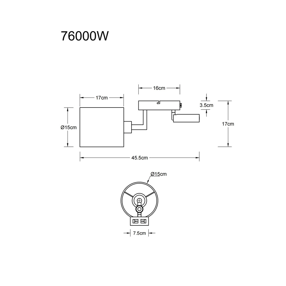 Bedside lamp Zamora black with white hood Globo 9007371569892