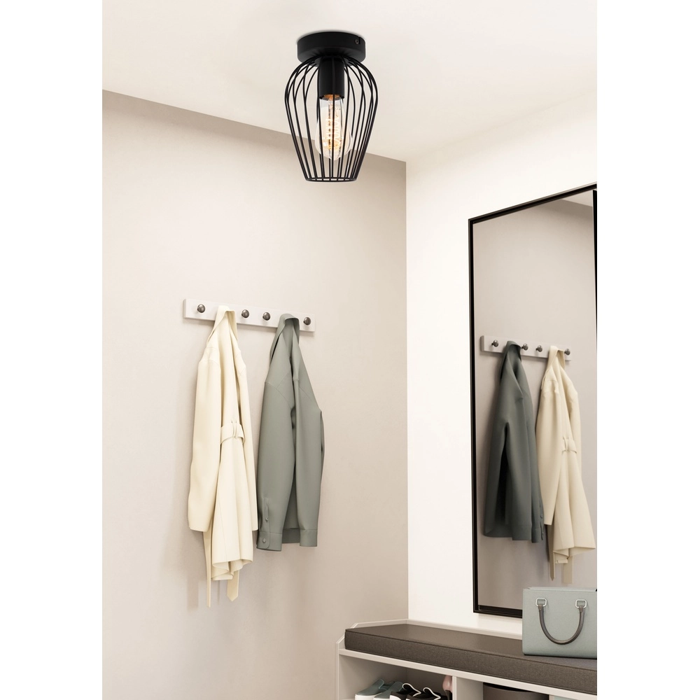 Wire ceiling lamp Newtown Ø 16cm - black Eglo 9002759307790