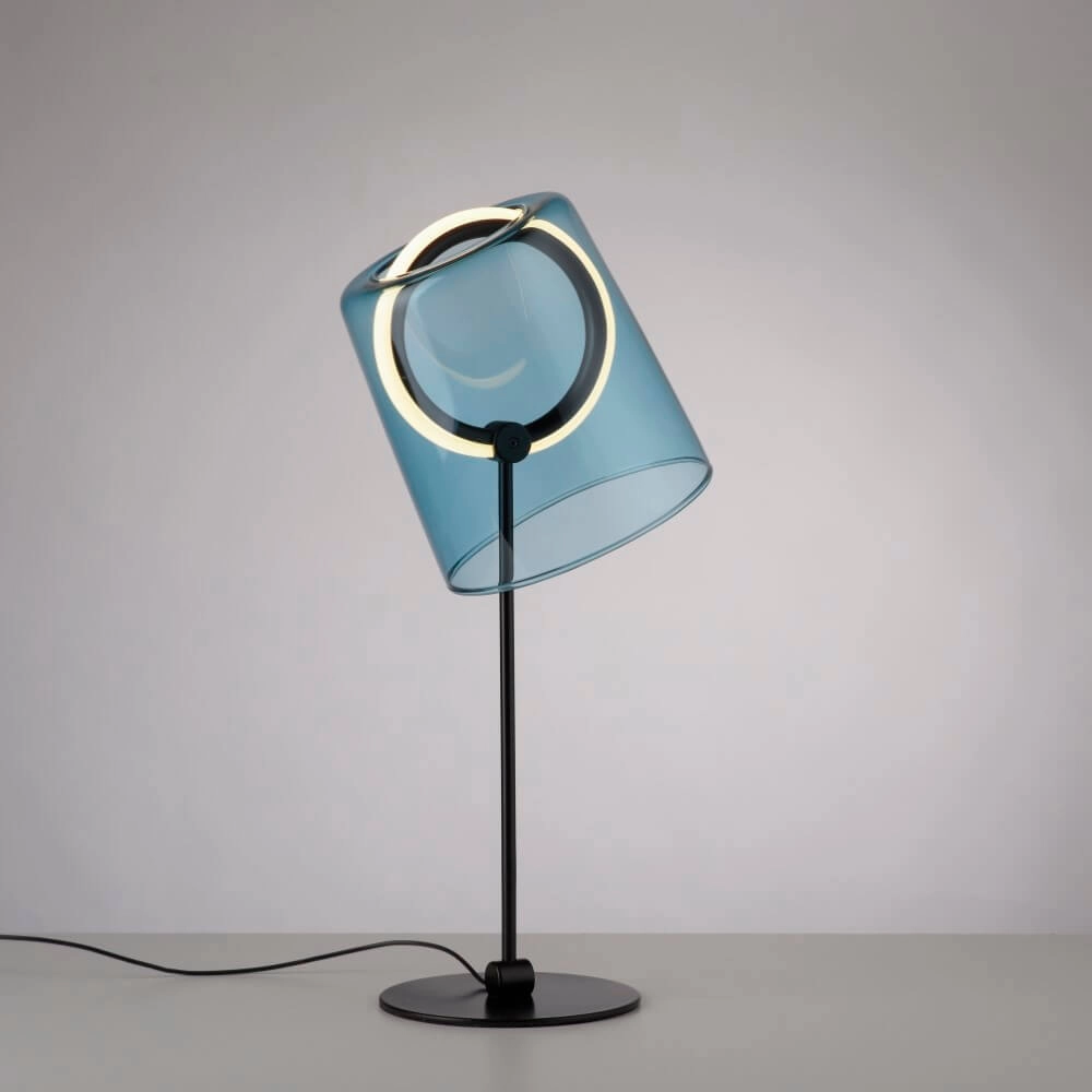 Table lamp Zula black with blue glass Paul Neuhaus 4012248385883