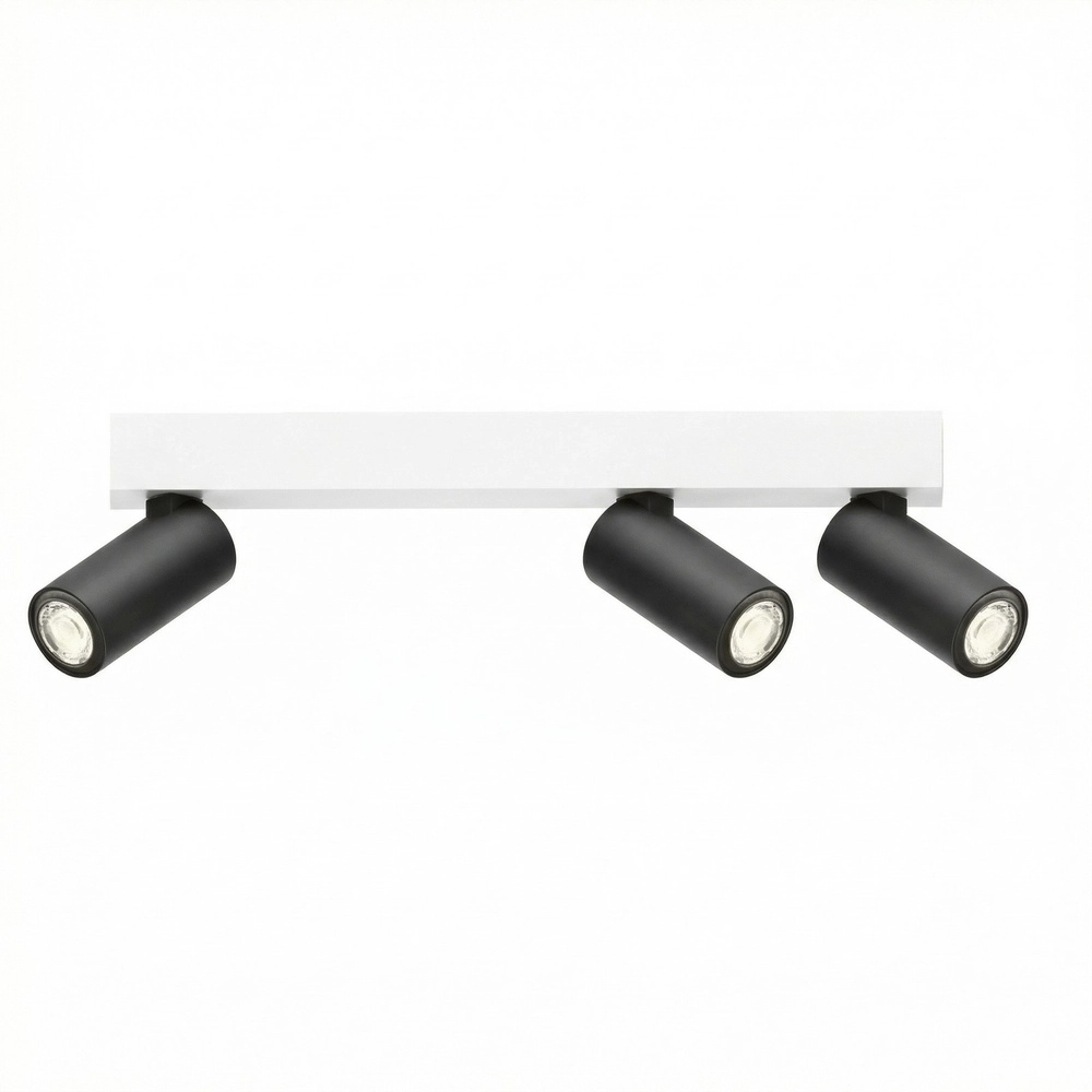 3-light surface-mounted spotlight Tevo Mini white with black