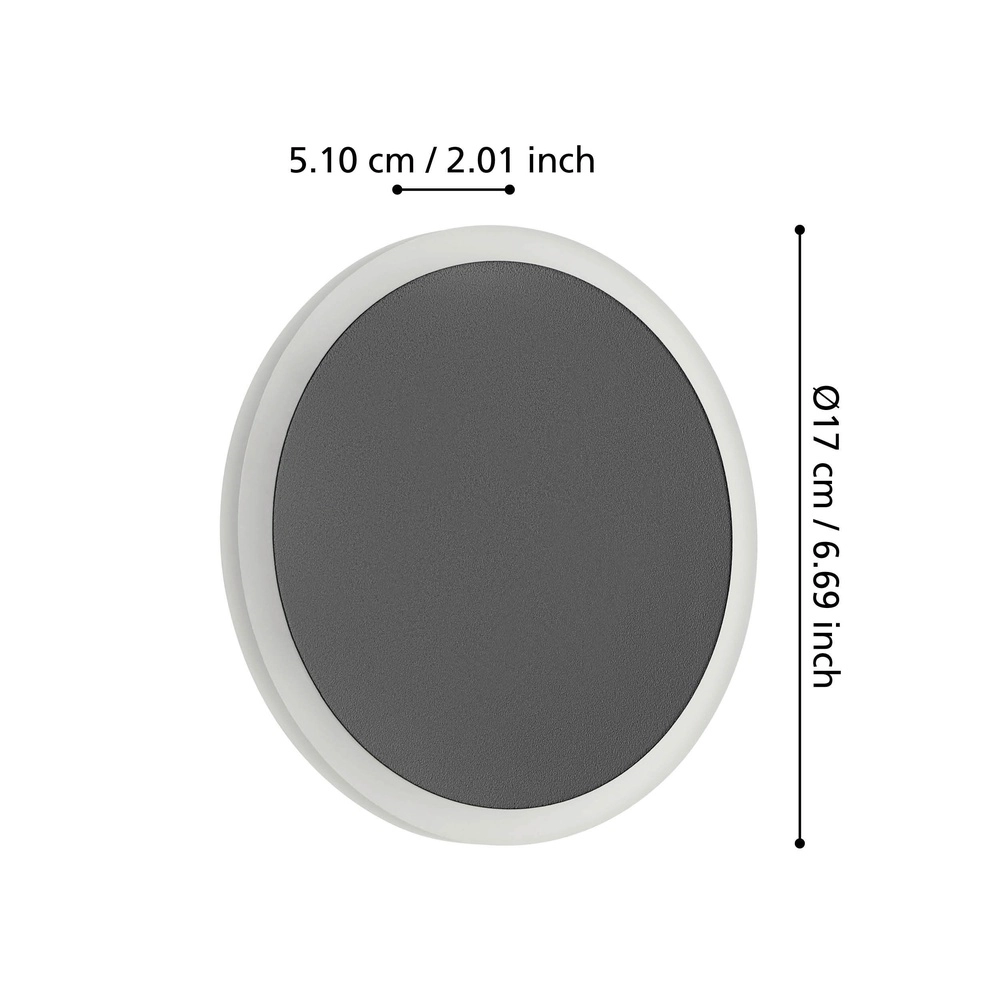 Led wall light Talamello 1 Ø 17cm Eglo 9008606316502