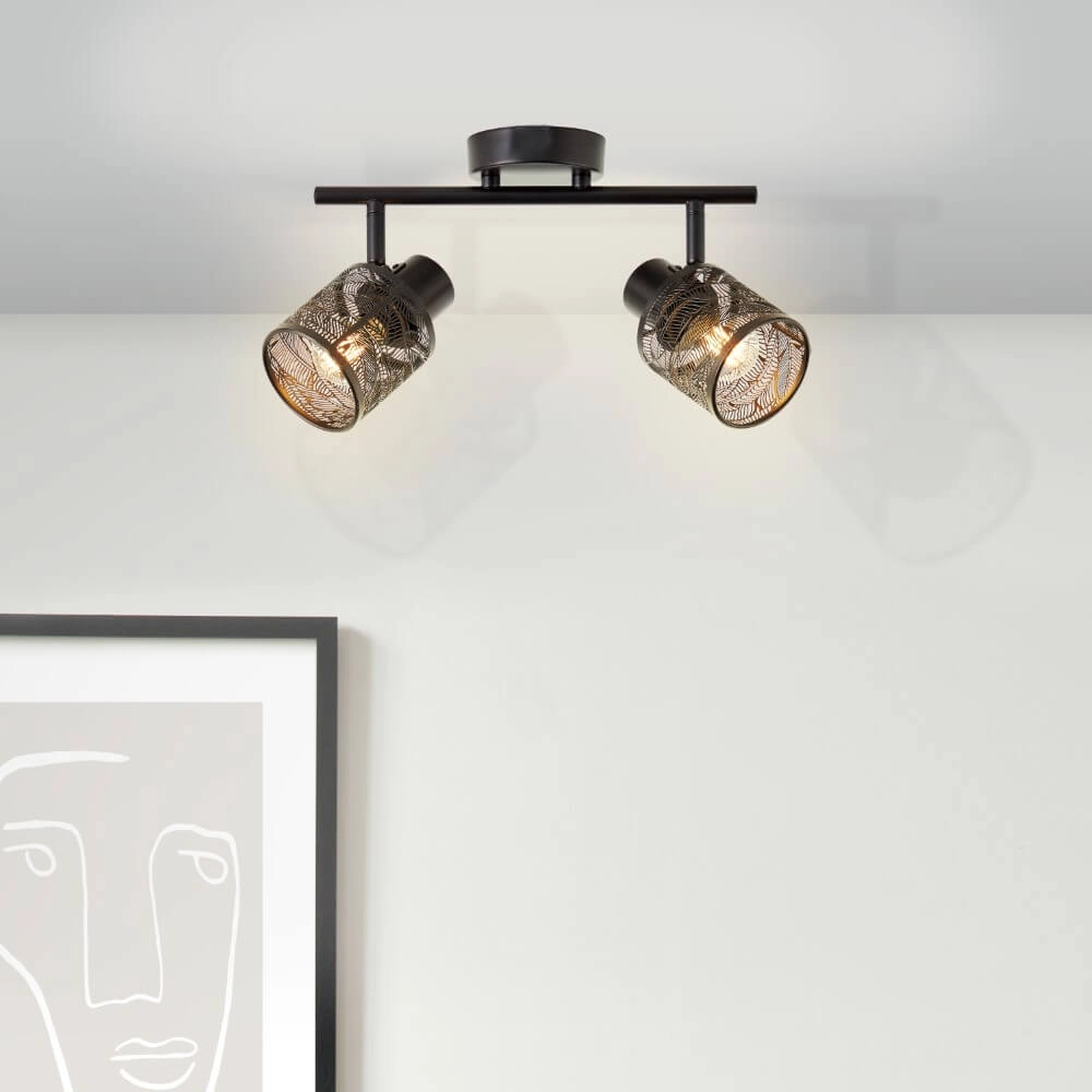 Black ceiling lamp Bano 2-light Brilliant 4004353413476