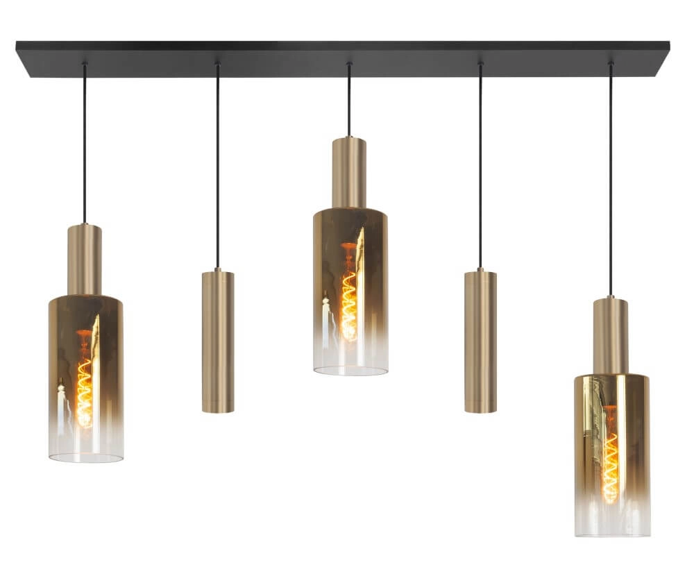 Hanging lamp Perugia matt gold - 3x E27 - 2x GU10