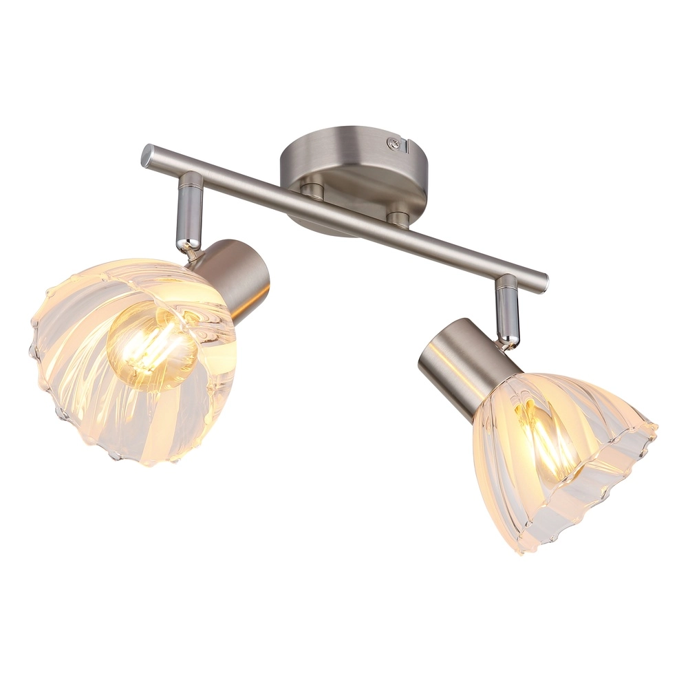 Ceiling lamp 2-lights Zachery nickel