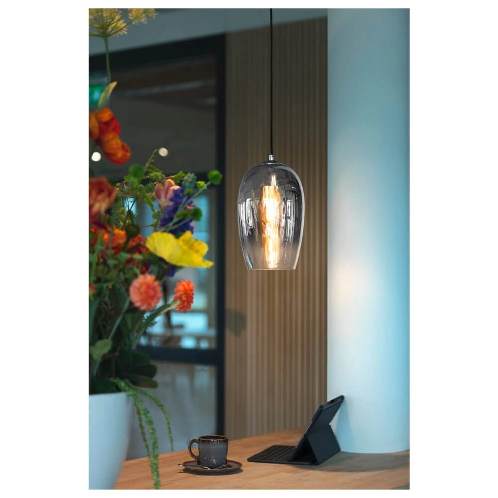 Glass pendant lamp Pantilo smoke glass - Ø 18cm SLV 4024163266420