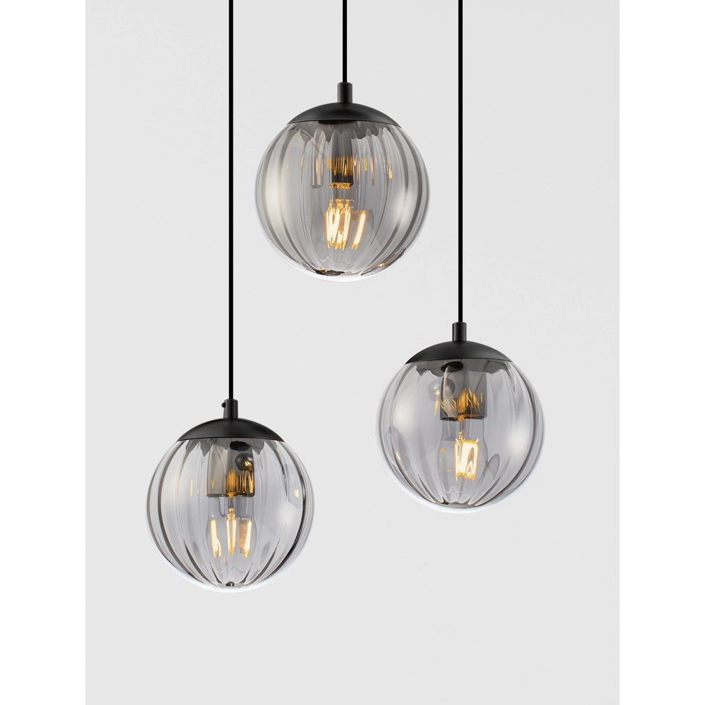Pendant lamp Abbacus 3-light smoke glass Lyora 5212017461056
