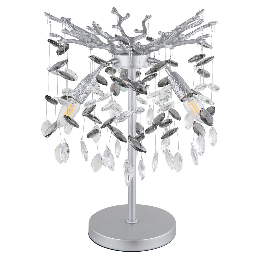 Table lamp Queena silver grey Ø 36cm Globo 9007371525683
