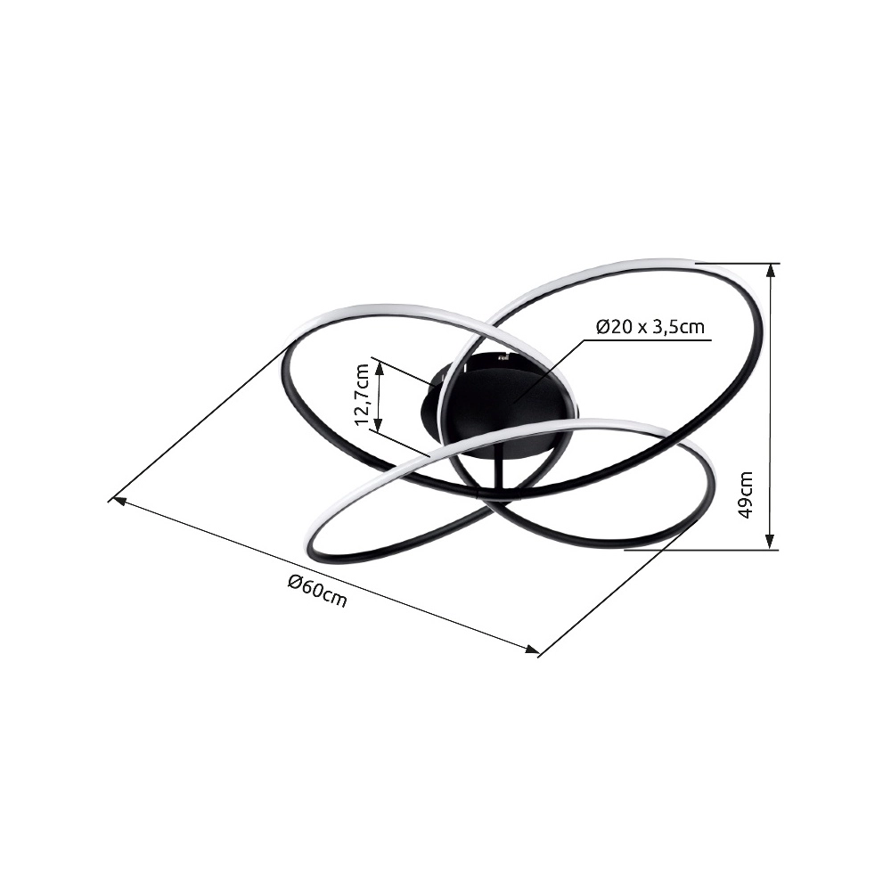 Design ceiling lamp Panda black Ø 60cm Globo 9007371400430