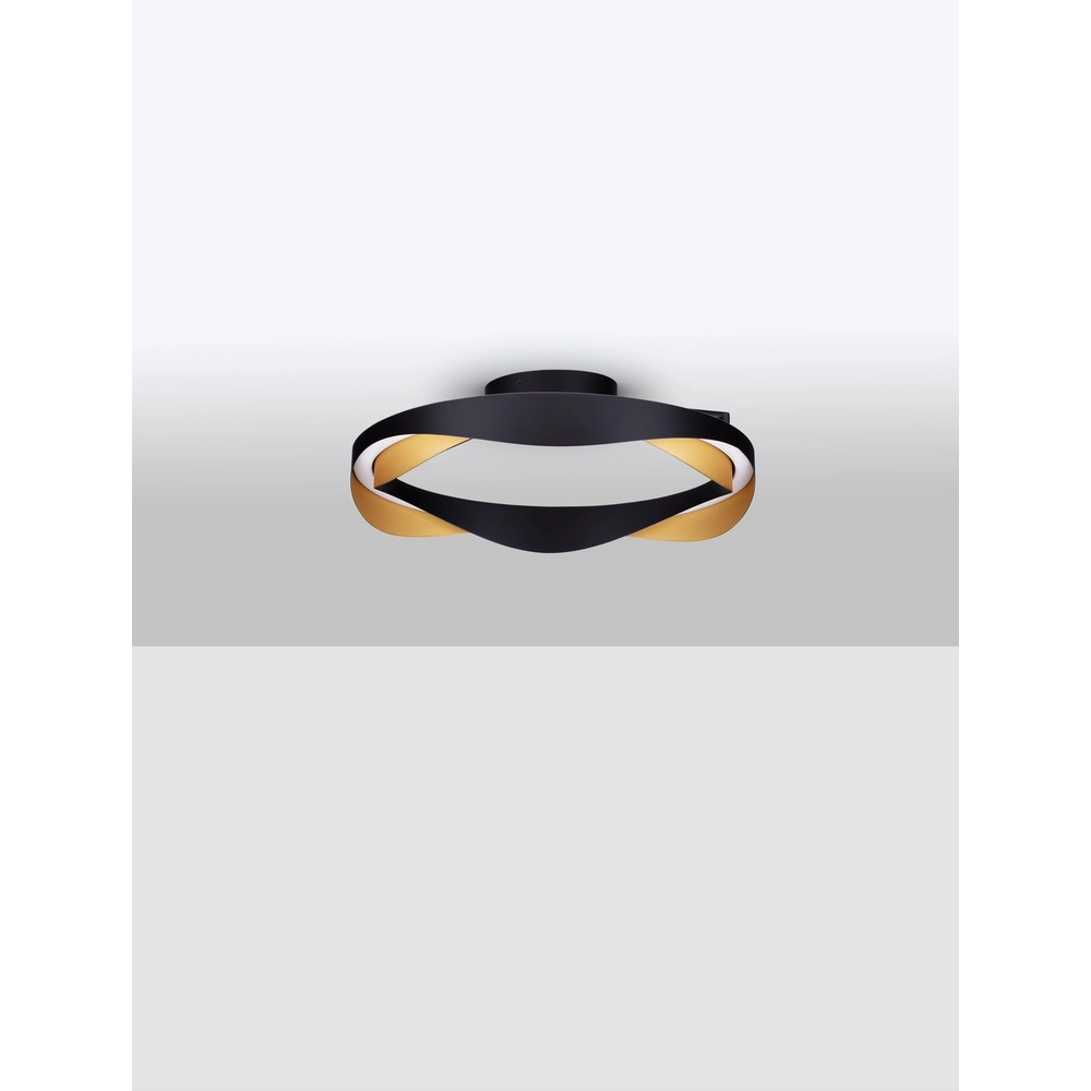 Ceiling lamp Radon Ø 45cm black with gold Lyora 5212017452528