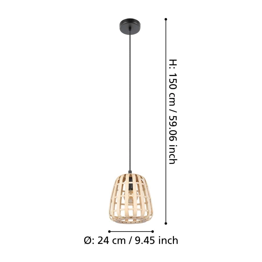 Rattan hanging lamp Montezuelo Ø 24cm Stars of Light 9008606240517