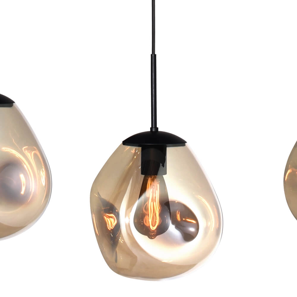 Hanging lamp Lava Oval 4x gold glass Ø 24cm Masterlight 8718121290072