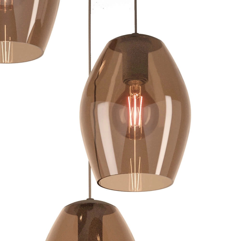Amber glass hanging lamp Estanys 1 3-light Stars of Light 9008606235940