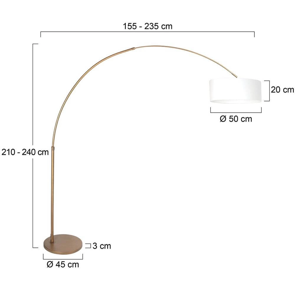 Arc lamp Sparkled Light bronze with coarse white shade Ø 45cm Steinhauer 8712746179859