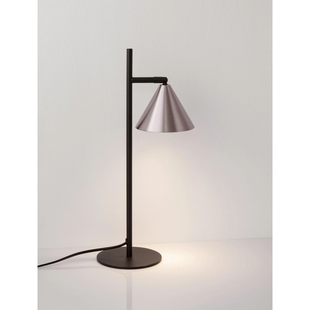 Table lamp Conico black with coffee brown