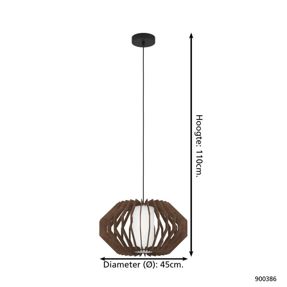 Modern hanging lamp Rusticaria made of wood Eglo 9008606240043