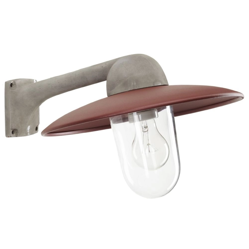 Industrial stable lamp Fabrique metallic grey with retro brown