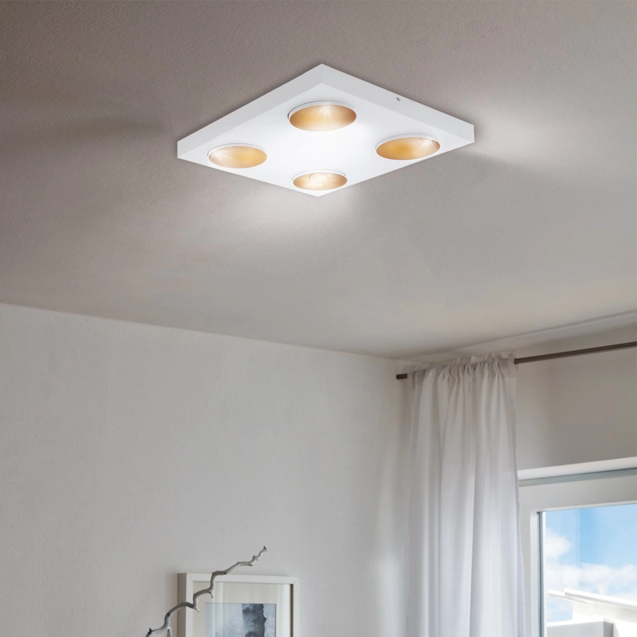 Square ceiling lamp Ronzano white Stars of Light 9002759393779