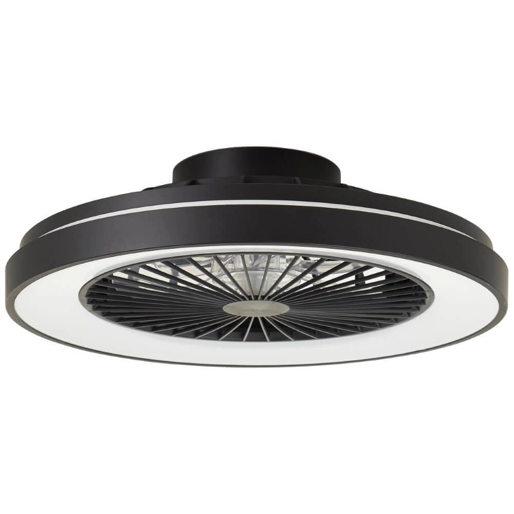 Black ceiling fan Mazzaro with RGB lamp - 48cm Brilliant 4004353428449