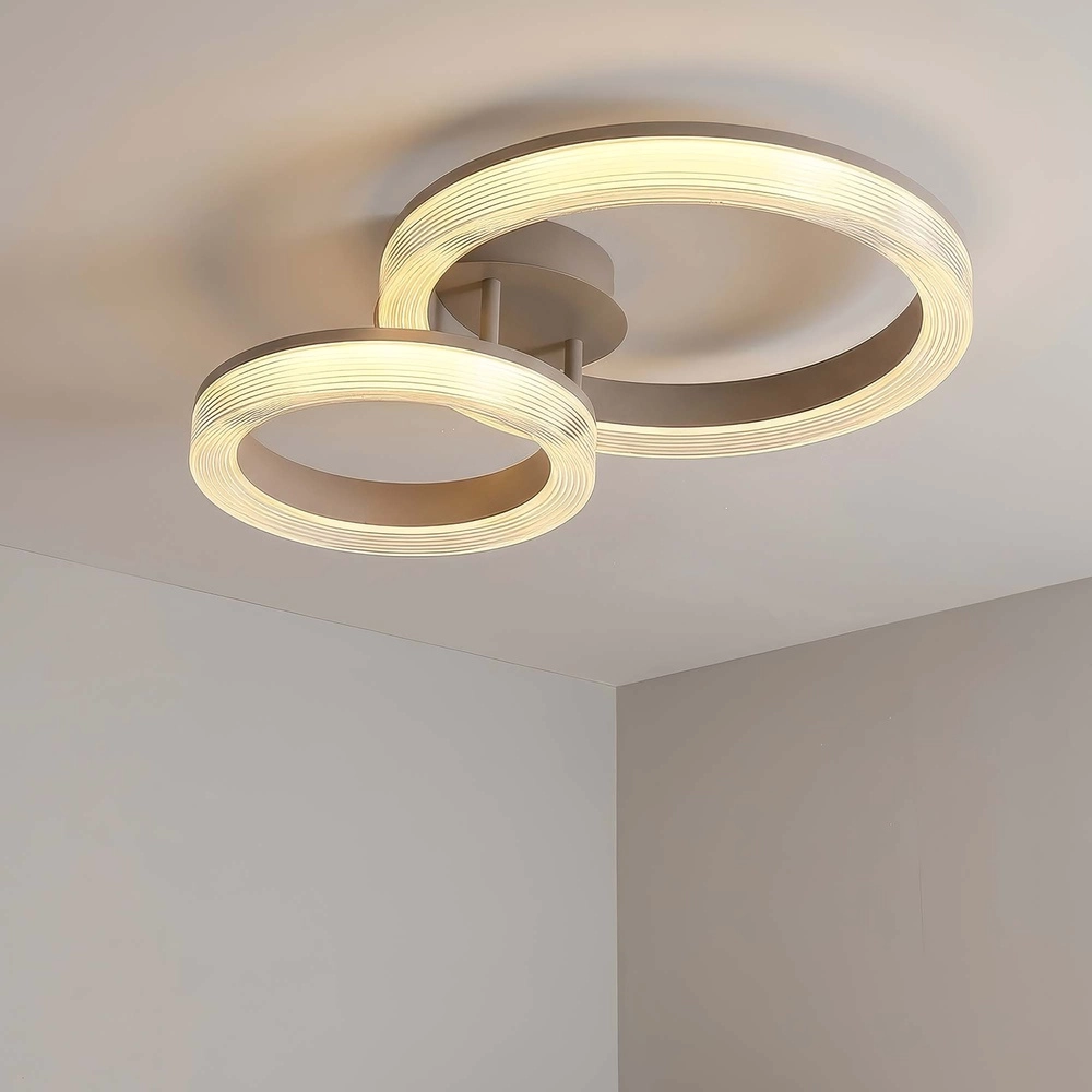 Design ceiling lamp Lumen Rings sand brown