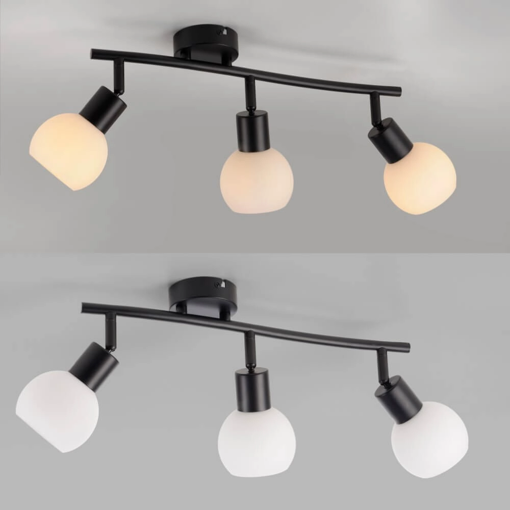 Black ceiling lamp Loki 3-light Just Light 4043689000776