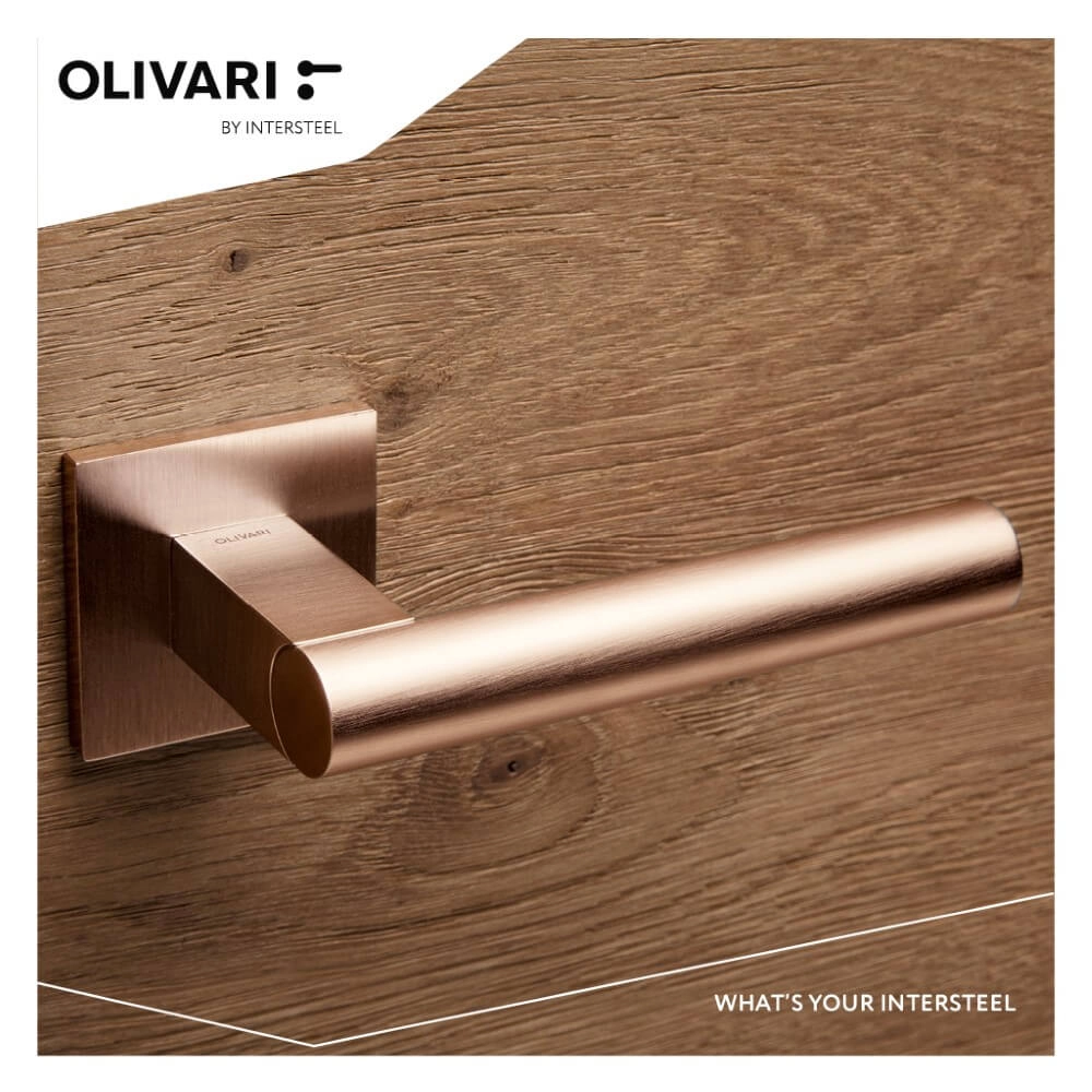Design door handle Euclide Q Matte copper Olivari 8714186477588
