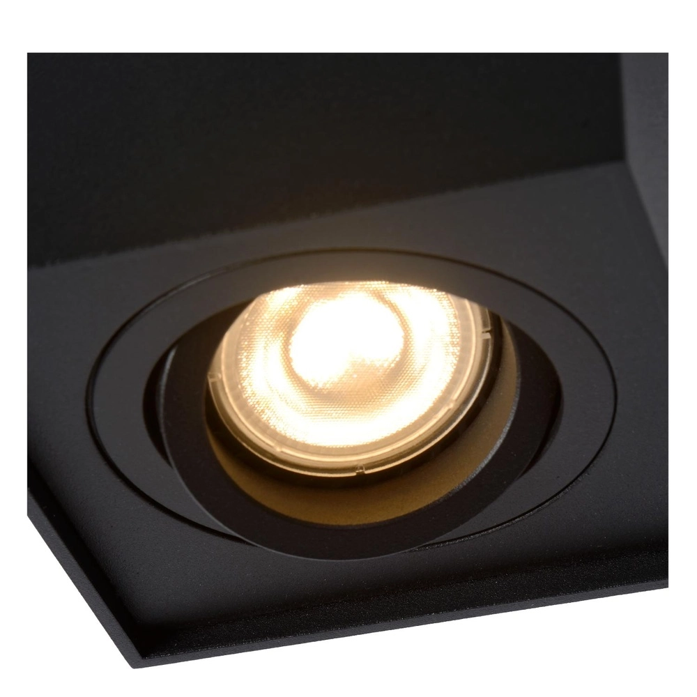 Surface-mounted ceiling spot Tube Square Black Lucide 5411212221285