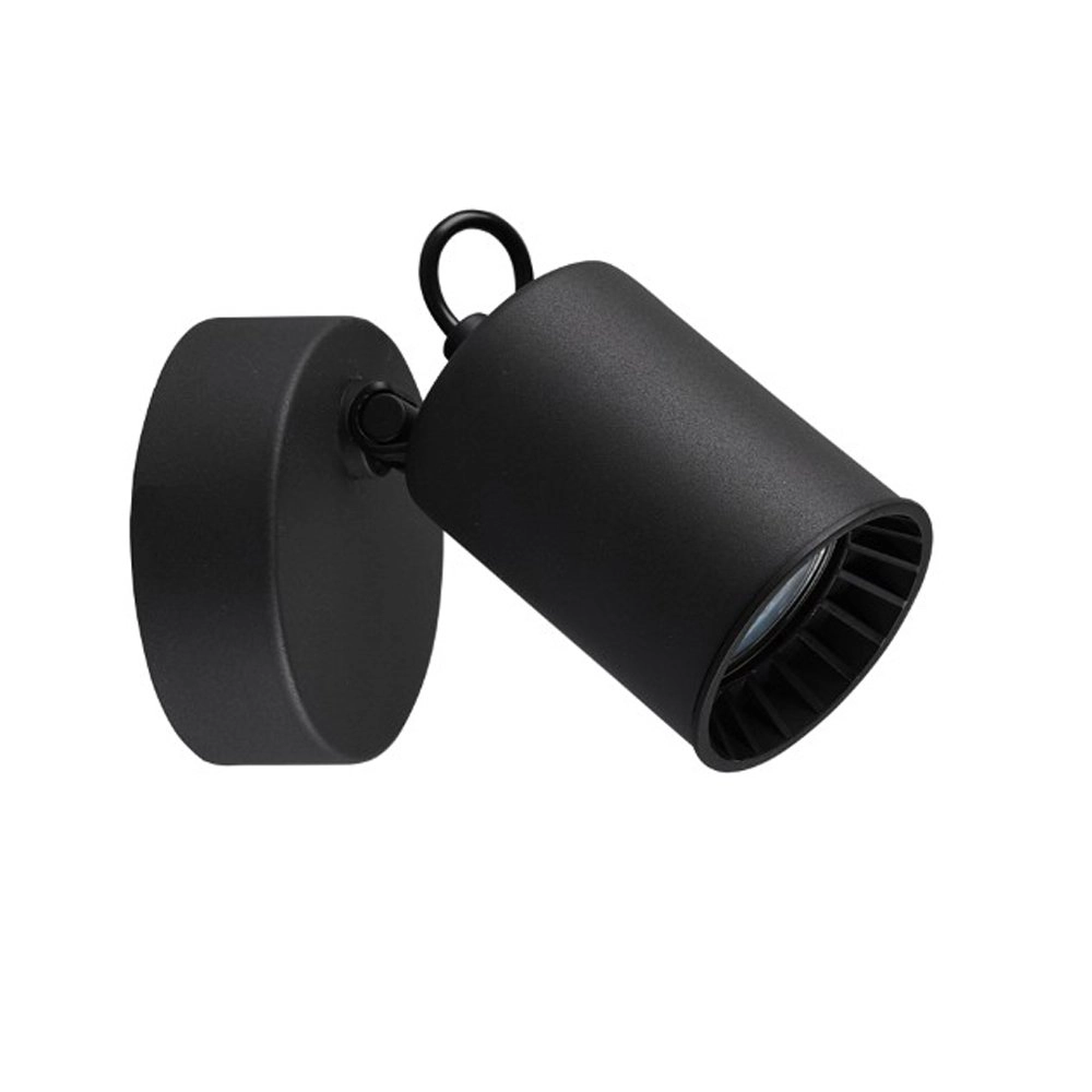 Black wall spotlight Pago orientable