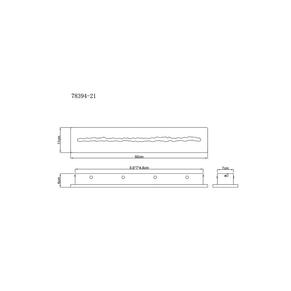 Rectangular wall lamp Rojas 60cm Globo 9007371592685