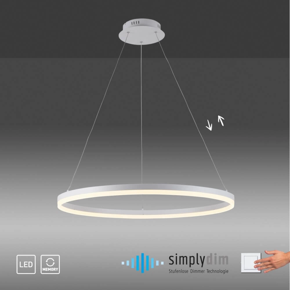 Modern pendant lamp Titus Ø 80cm white Paul Neuhaus 4012248365373