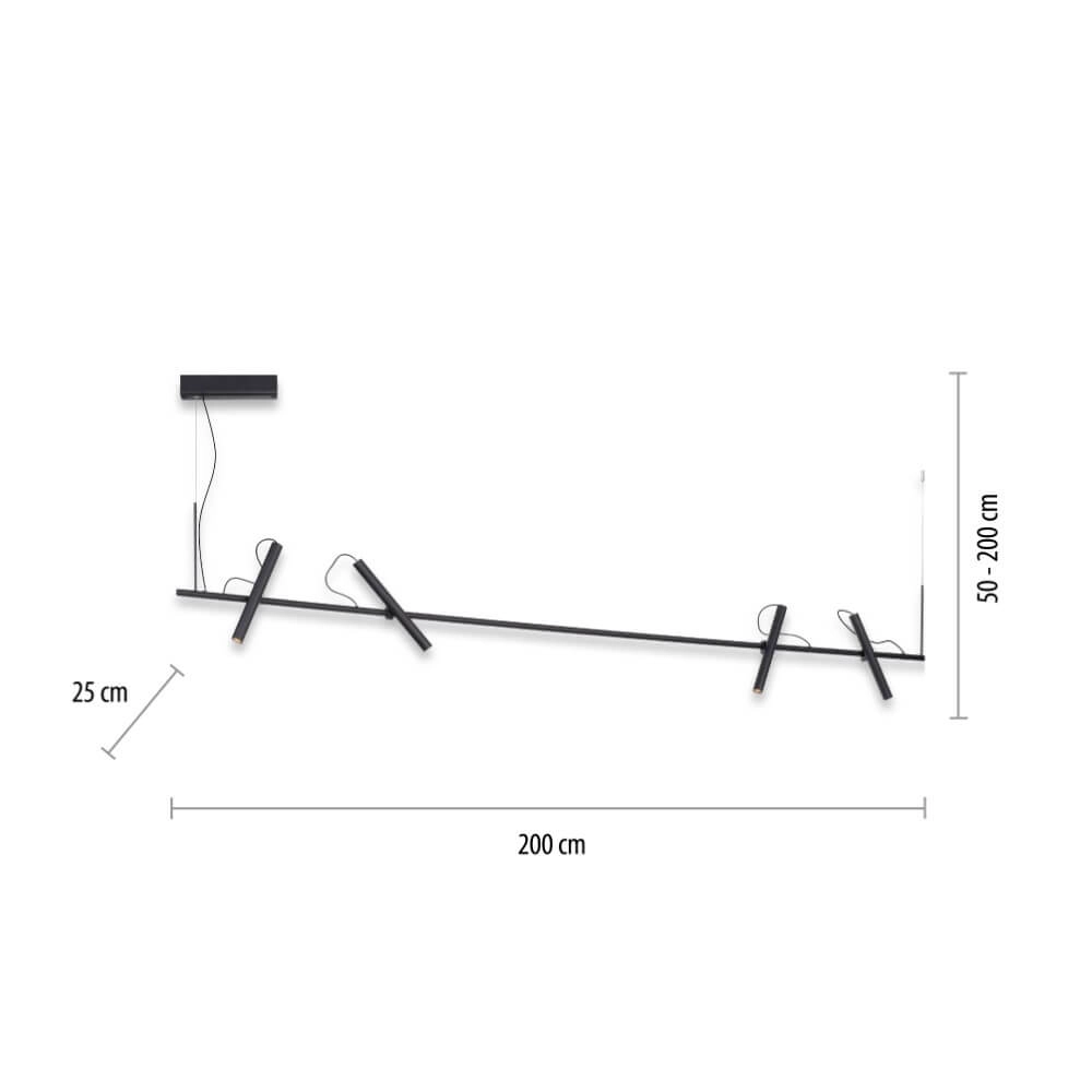 Design hanging lamp Pure Tutua black Paul Neuhaus 4012248365540