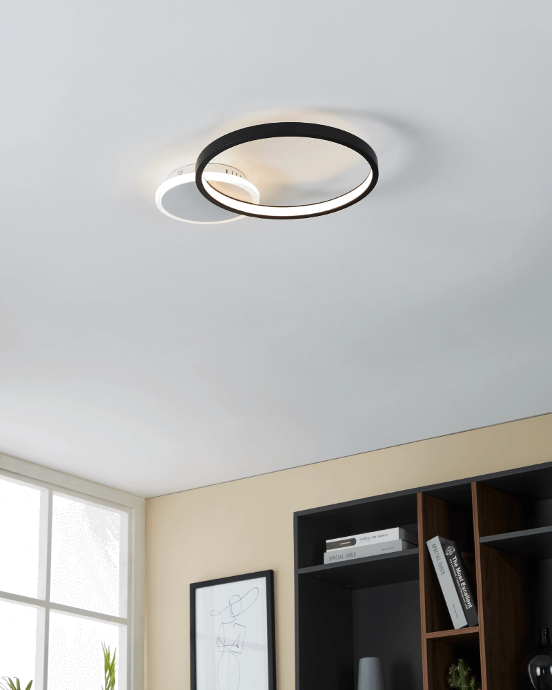 Adjustable LED ceiling lamp Gafares round - black Eglo 9008606241002