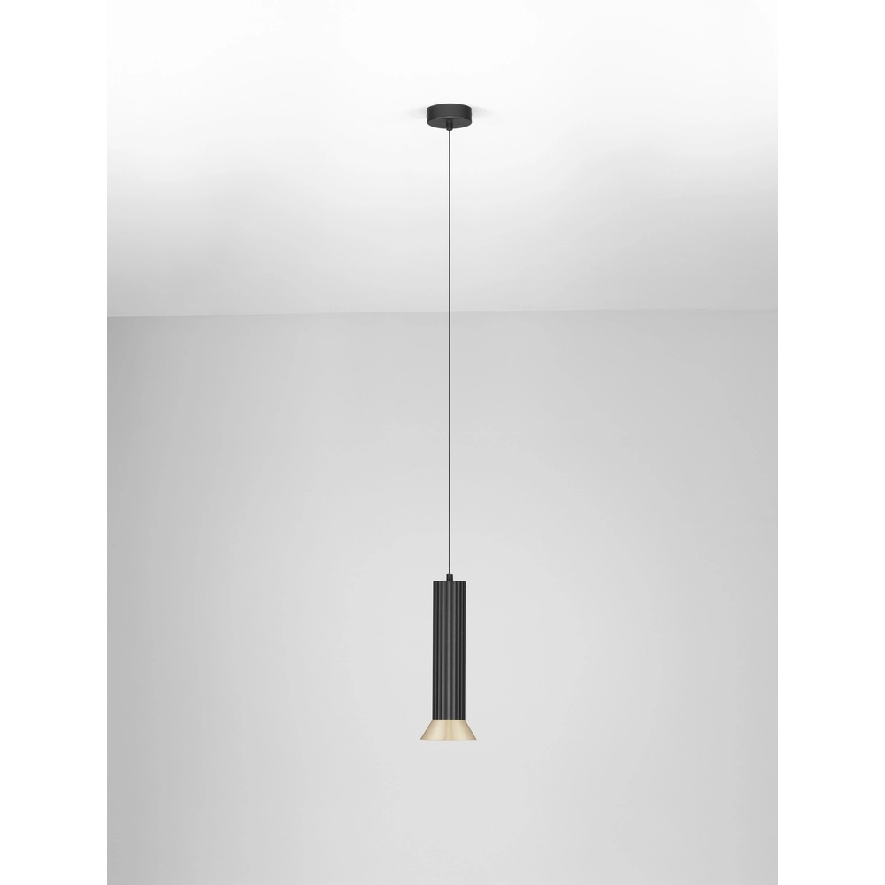 Pendant lamp Luvia black with gold Lyora 5212017475572