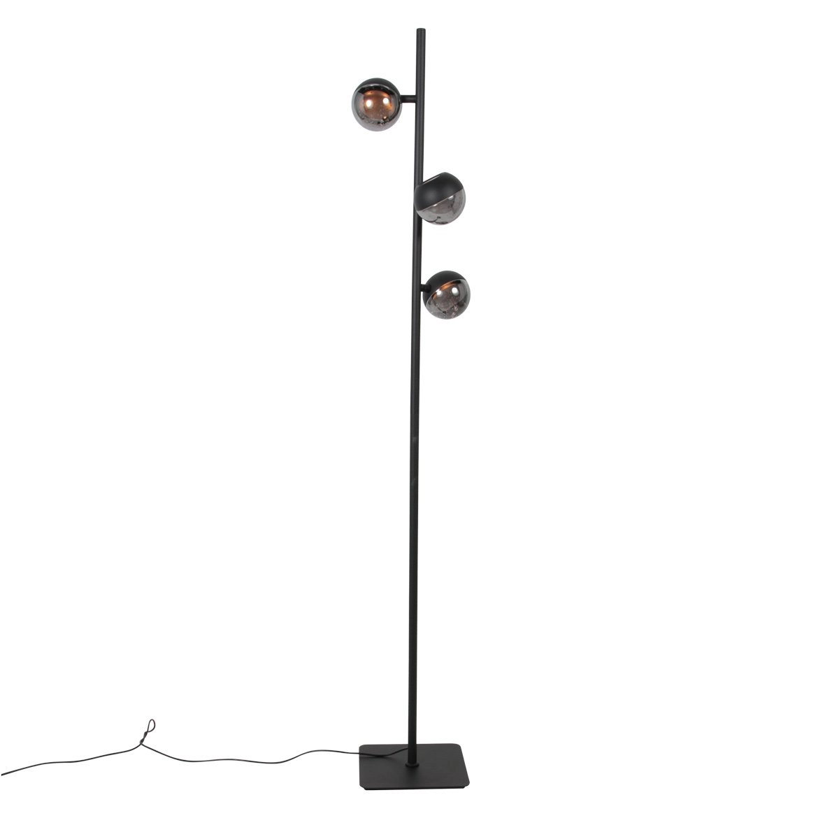 Led floor lamp Belluno 3-light black - glass Steinhauer 8712746183986