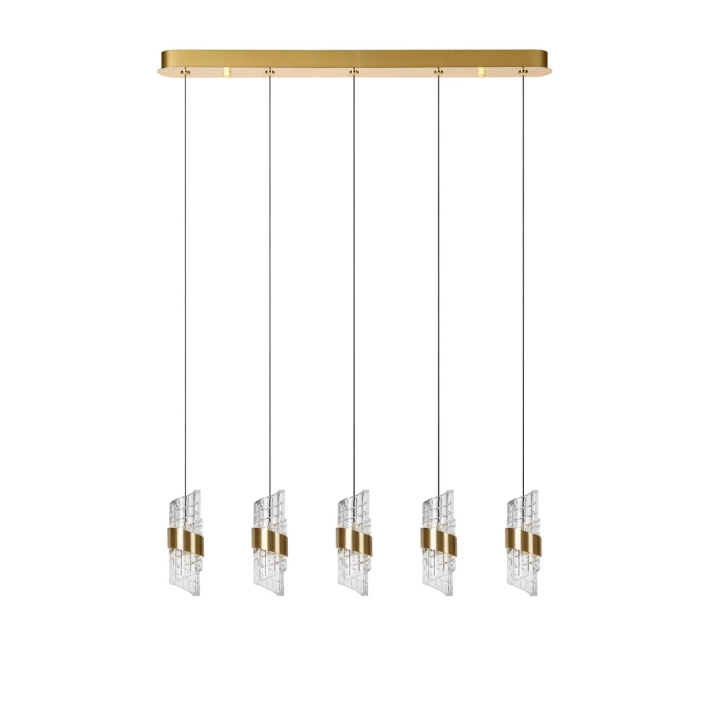 Design pendant lamp Kligande 5-light gold straight