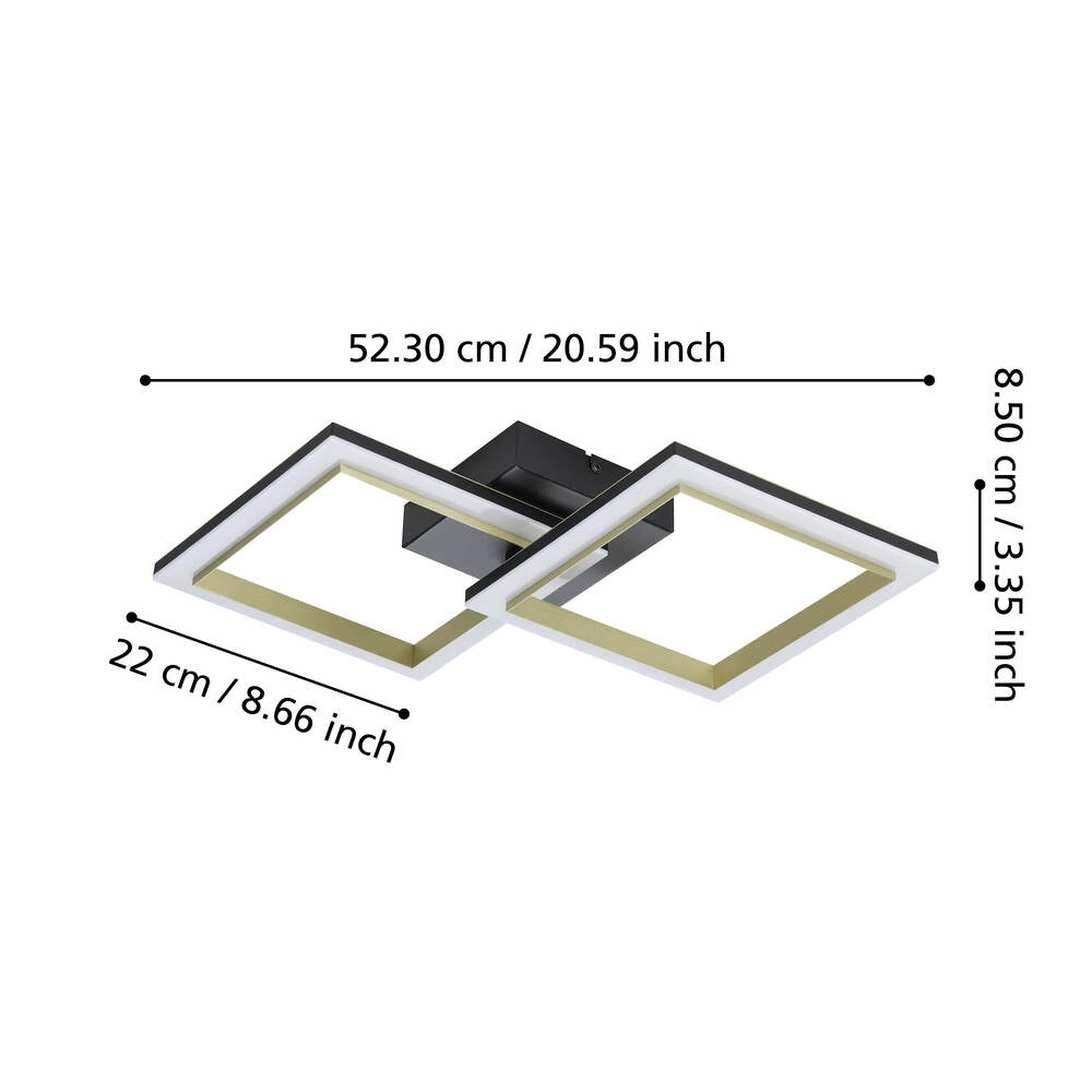 Ceiling lamp Calliera Design Square Eglo 9008606316137