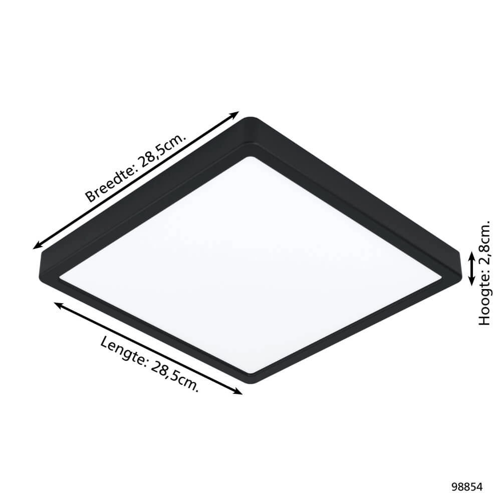 Ceiling light Zigbee Fueva-Z 28.5x28.5cm black Eglo 9002759988548
