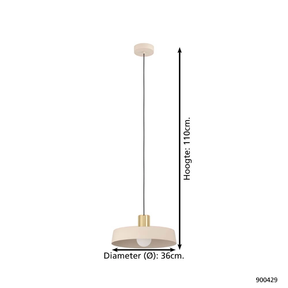 Pendant lamp Valdiola sand brown Ø 36cm Eglo 9008606240562
