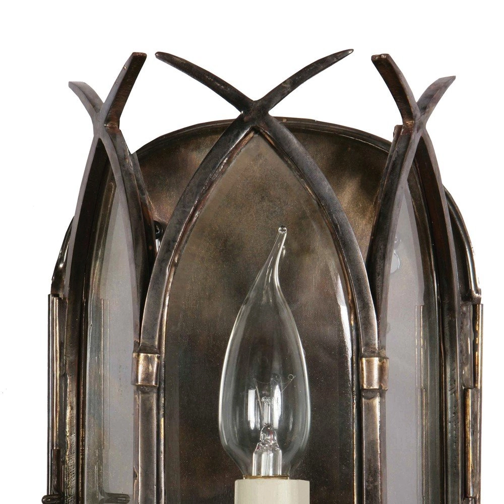 Antique wall lamp Gothic 28cm - copper flamed (ab) Limehouse