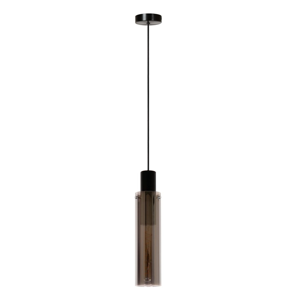 Sleek pendant lamp Orlando Ø 10cm smoke glass