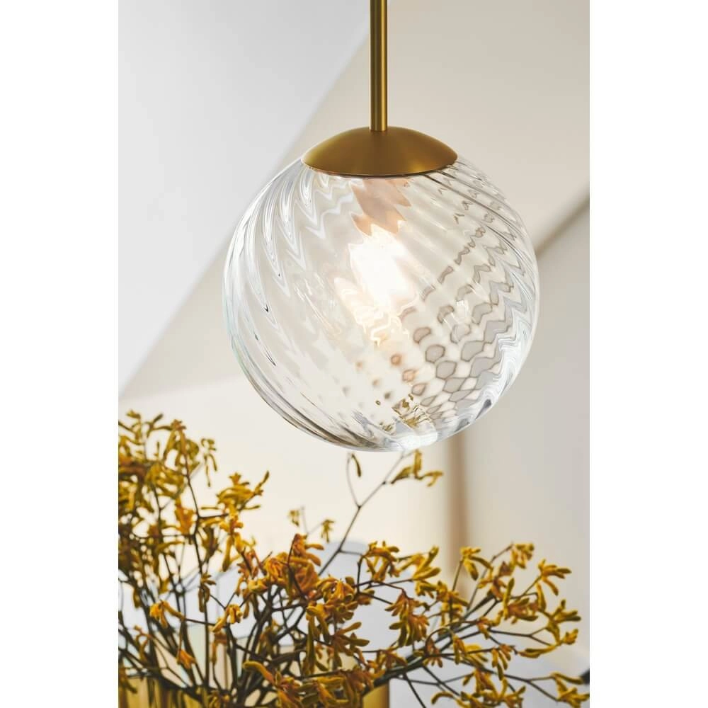 Glass pendant lamp Chisell brass Ø 25cm Nordlux 5704924015656