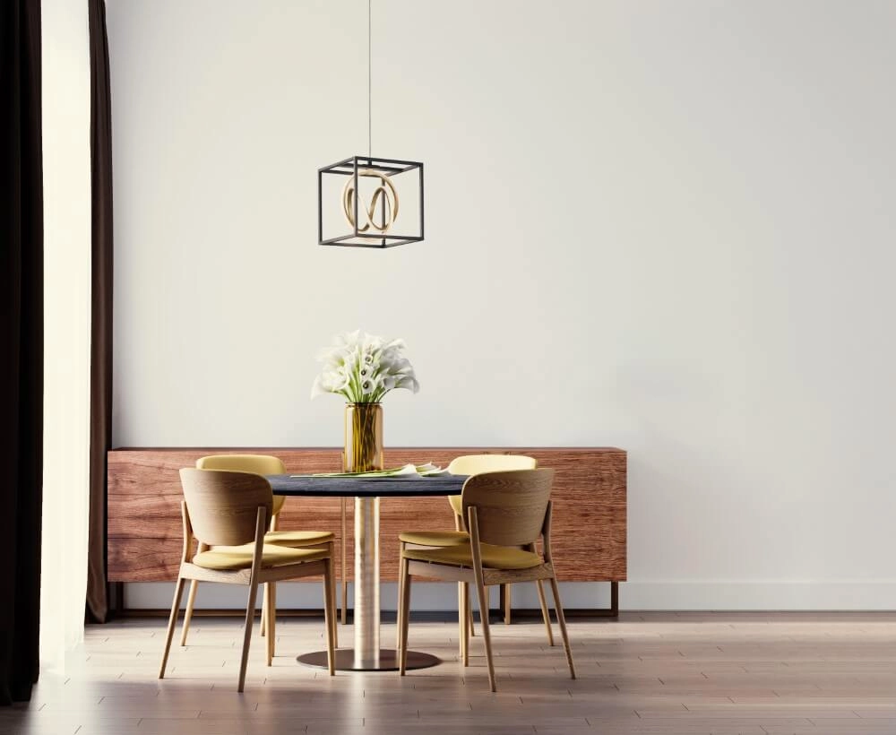 Black hanging lamp Gisi with gold Fischer & Honsel 4003694609135