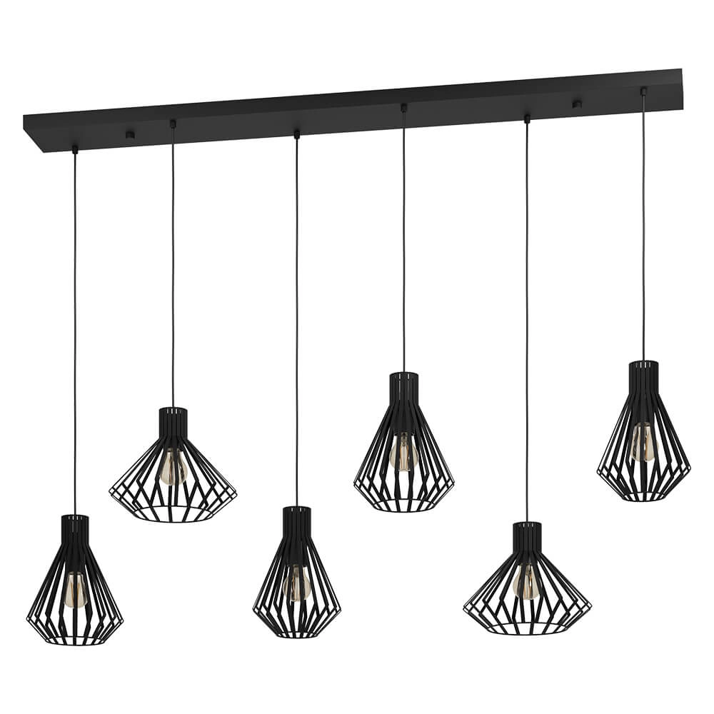 Wire hanging lamp Basidano 6x E27 Stars of Light 9008606239030