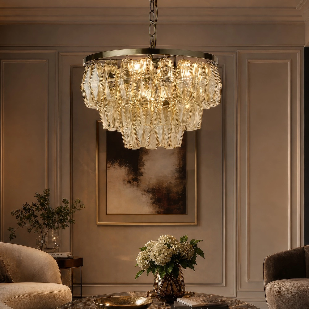Pendant lamp Alba antique brass Ø 48cm