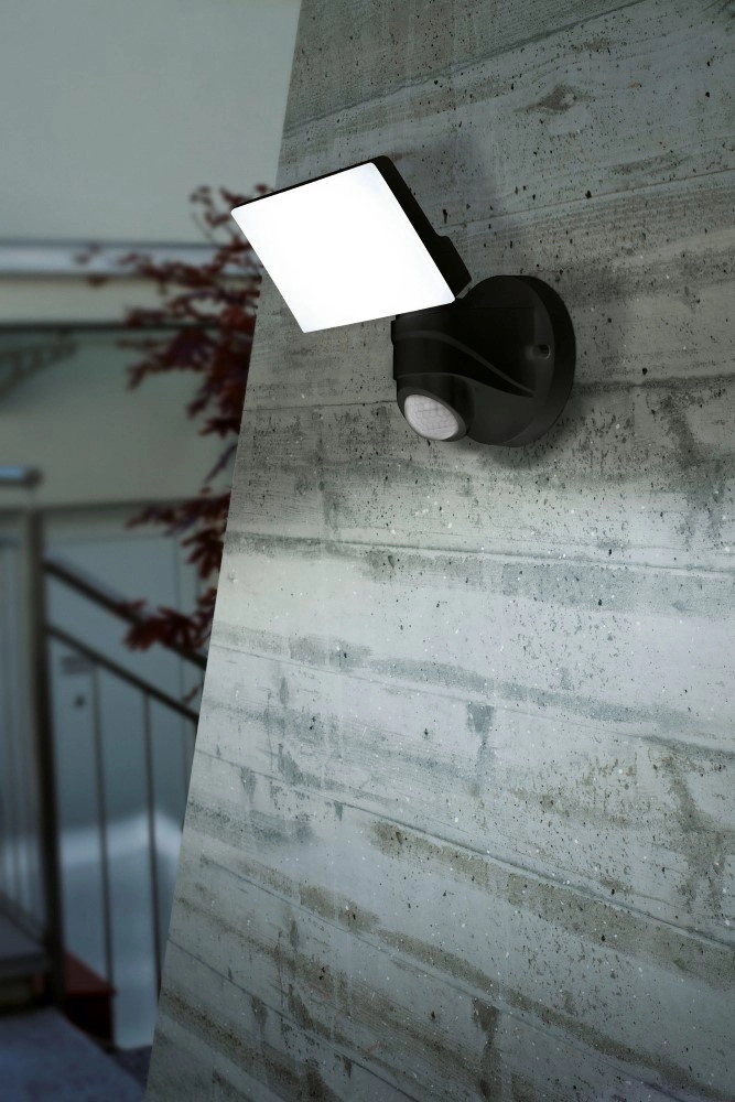 LED floodlight Pagino with motion sensor black Eglo 9002759981785