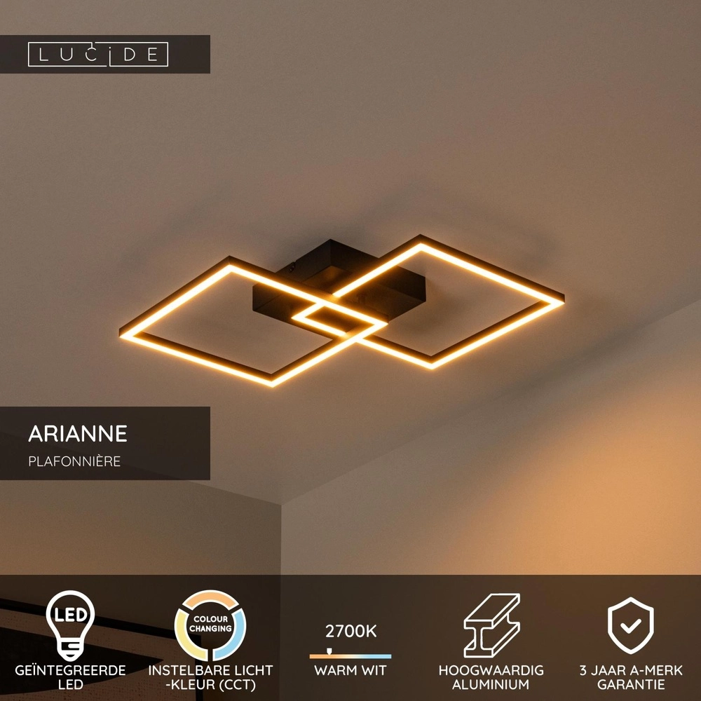 Design ceiling lamp Arianne Black Lucide 5411212530899