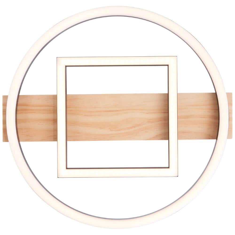 Ceiling light Maureen Ø 37cm with black square with wood Brilliant 4004353420092
