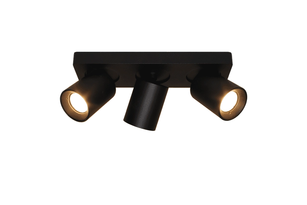 3-light surface-mounted spot Megano black